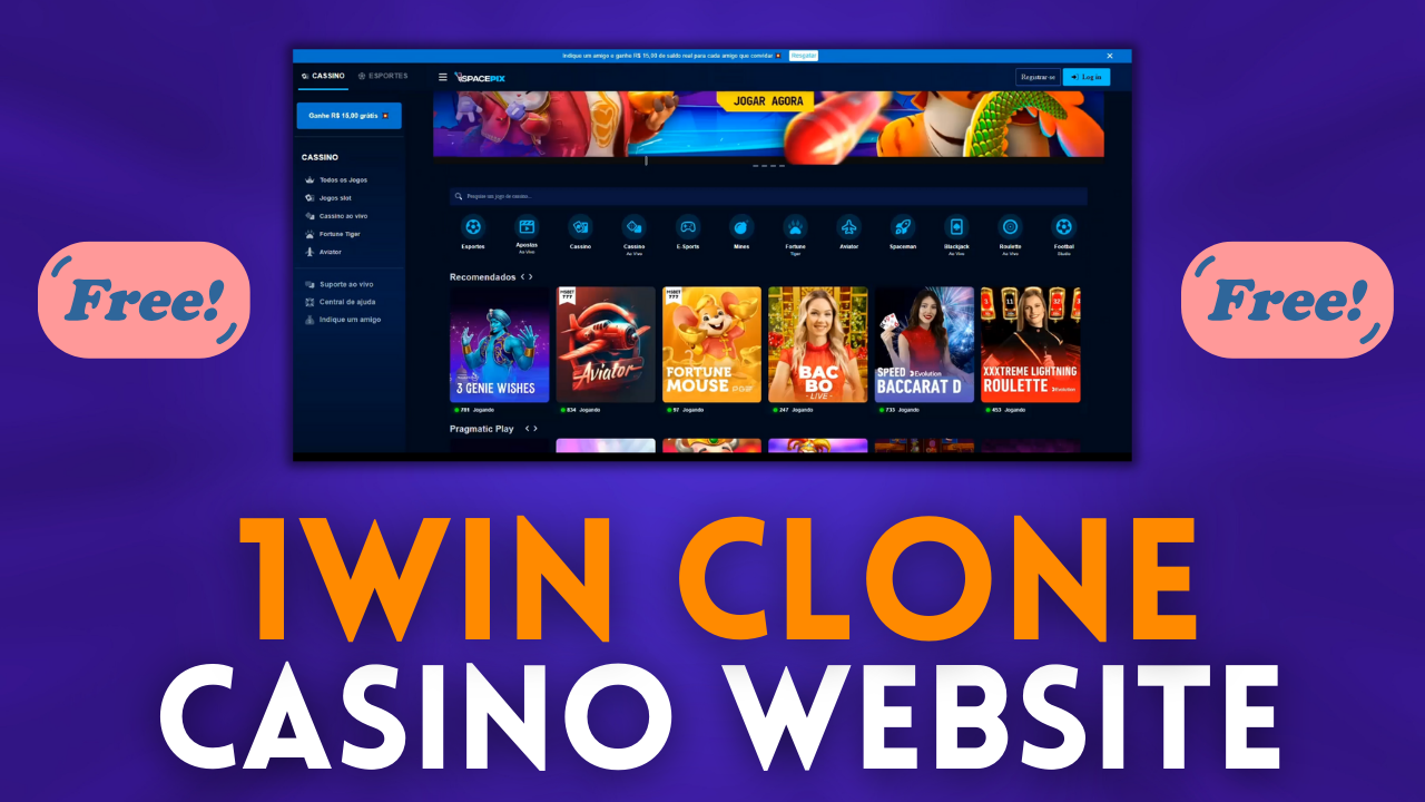 1Win Website Clone CASSINO Source Code FREE to Download All Working Code